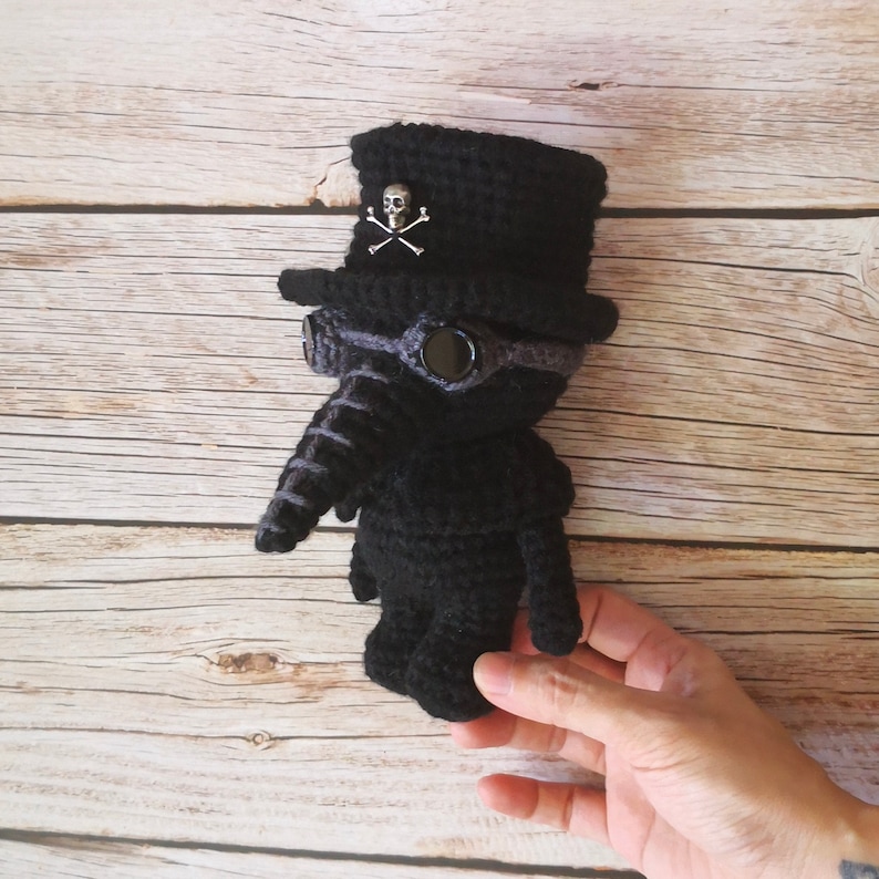 CROCHET PATTERN Black Plague Doctor Gothic Amigurumi Doll Etsy UK