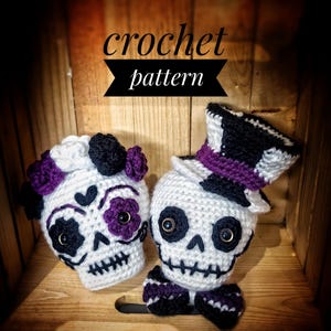 CROCHET PATTERN Skull, amigurumi skull, amigurumi sugar skull, sugar skull crochet, day of the dead pattern, skeleton pattern