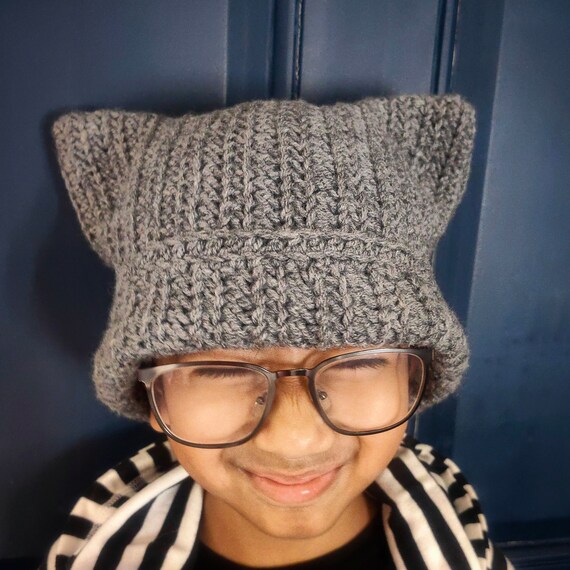 Cat Beanie, Crochet Cat Beanie, Crochet Pussy Cat Hat, Cat Ears