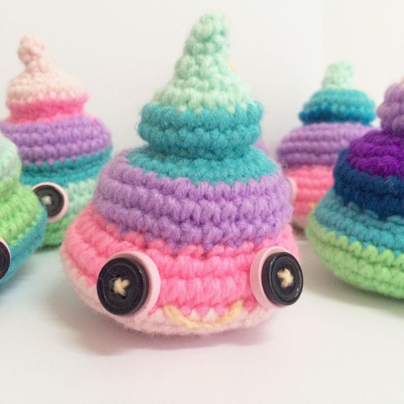 MODELLO BAMBOLA ALL'UNCINETTO Cacca di unicorno, modello bambola amigurumi, modello di cibo all'uncinetto, modello di giocattolo all'uncinetto, cacca di unicorno, amigurumi gratis, kawaii immagine 7