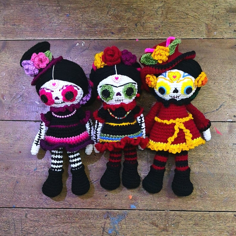 SALE 3 CROCHET PATTERNS Sugar Skulls Dia De Los Muertos Day - Etsy