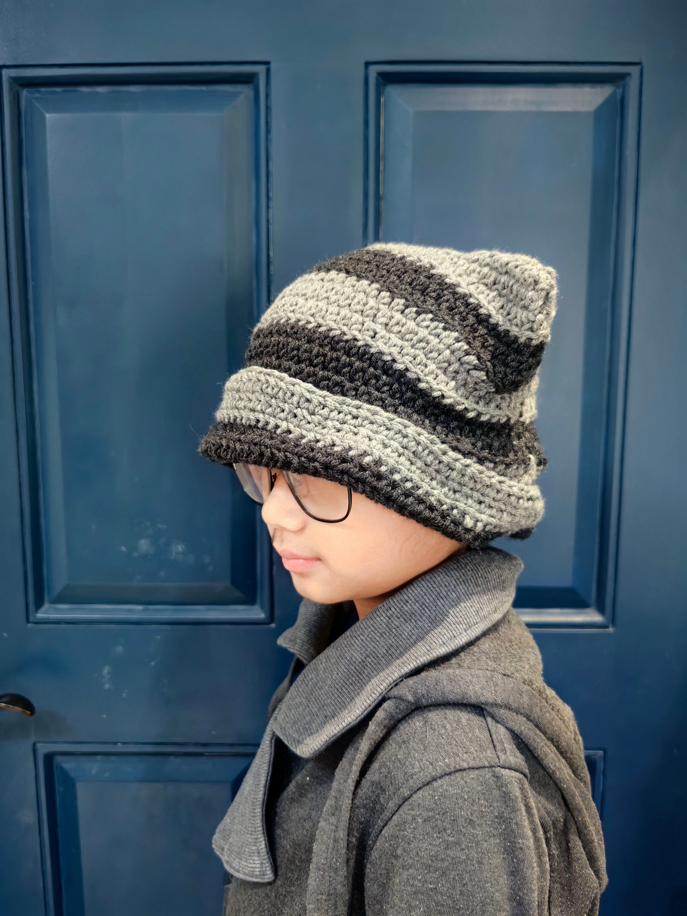 Cat Beanie, Striped Cat Hat, Crochet Cat Beanie, Crochet