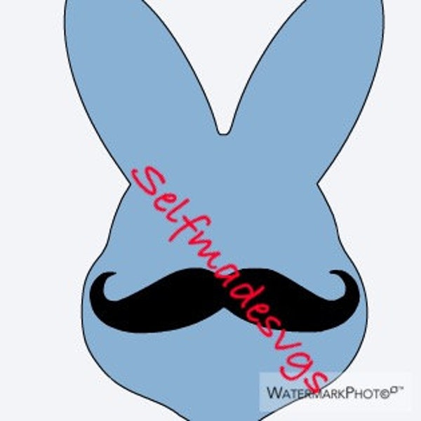 Easter bunny with mustache svg