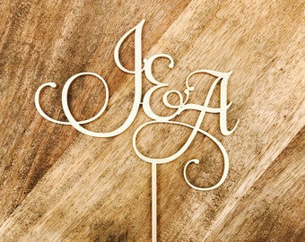 Personalised Wedding Cake Topper Monogram Letters Wedding Cake Topper Engagement Cake Topper Personalised Cake Topper Initial & Initial SMT