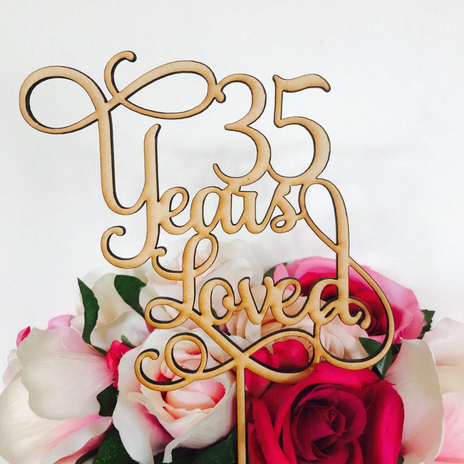 35 Years Loved Cake Topper Anniversary Cake Topper Cake Etsy