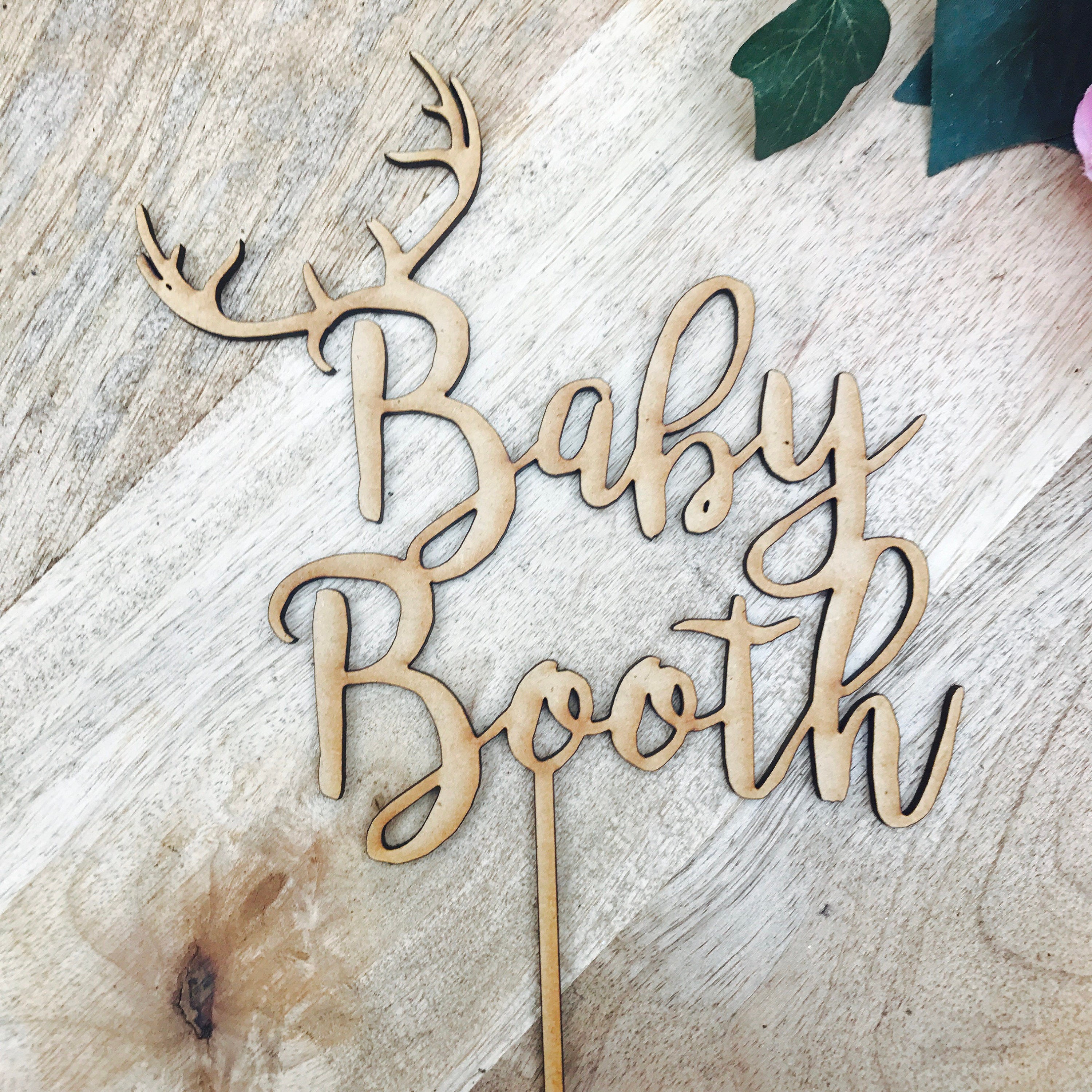 Baby Shower Personalised Cake Topper with antlers Cake Etsy