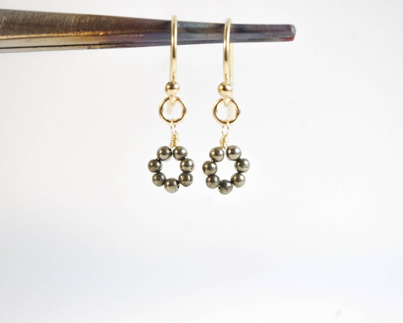 Pyrite Earrings  Fool's Gold Earrings  Edgy Jewelry  image 1