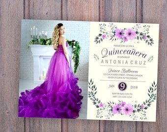 red quinceanera invitation with without photo quinceanera etsy