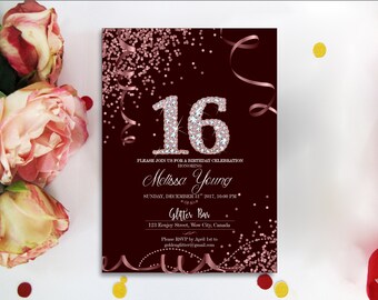 sweet 16 invitation etsy