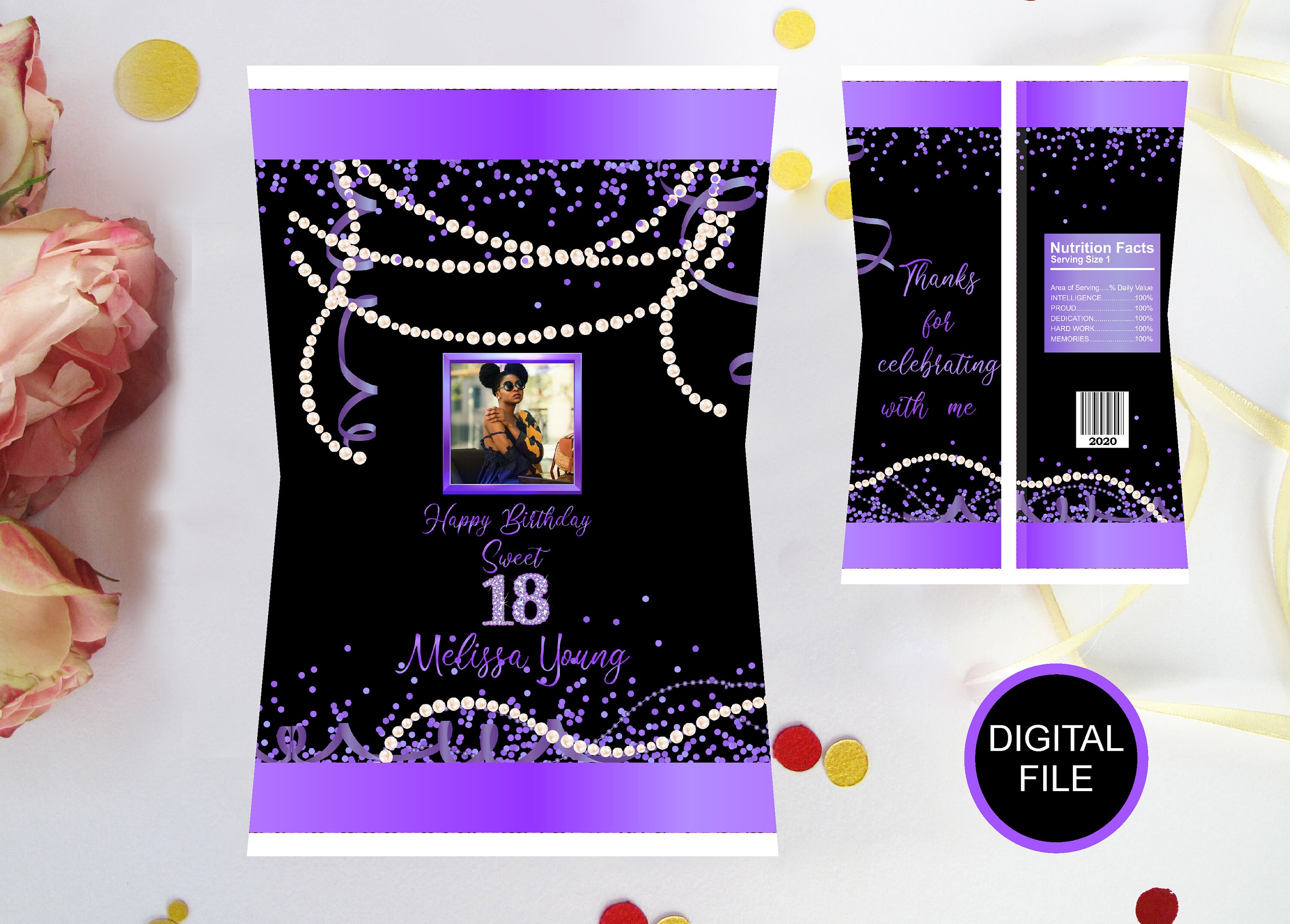 Metallic Purple Black Potatoes Chip Bags Sweet 16 Prom Chip Etsy