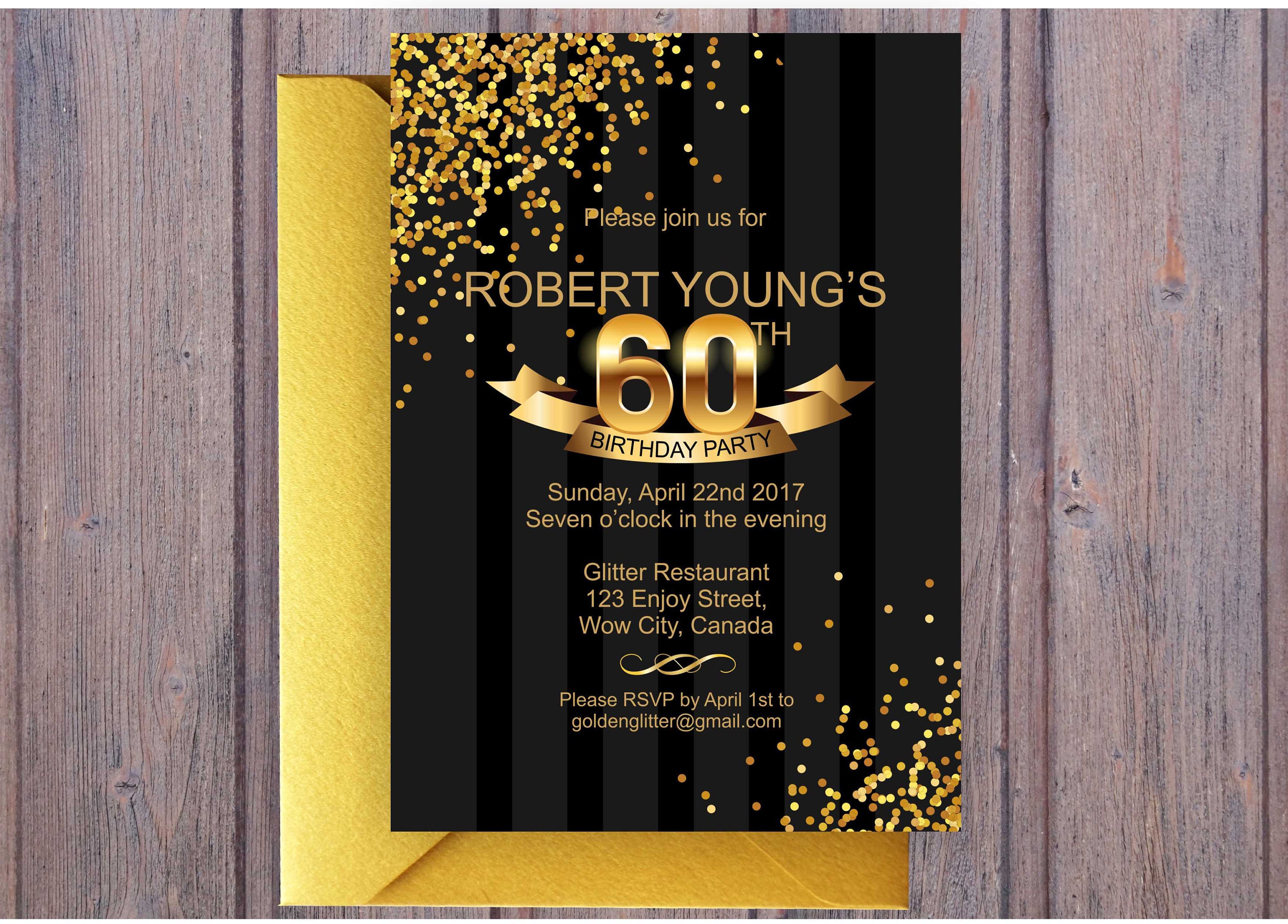 Buy Confetti Surprise 60th Birthday Invitation 60th Birthday Party Online  in India - Etsy