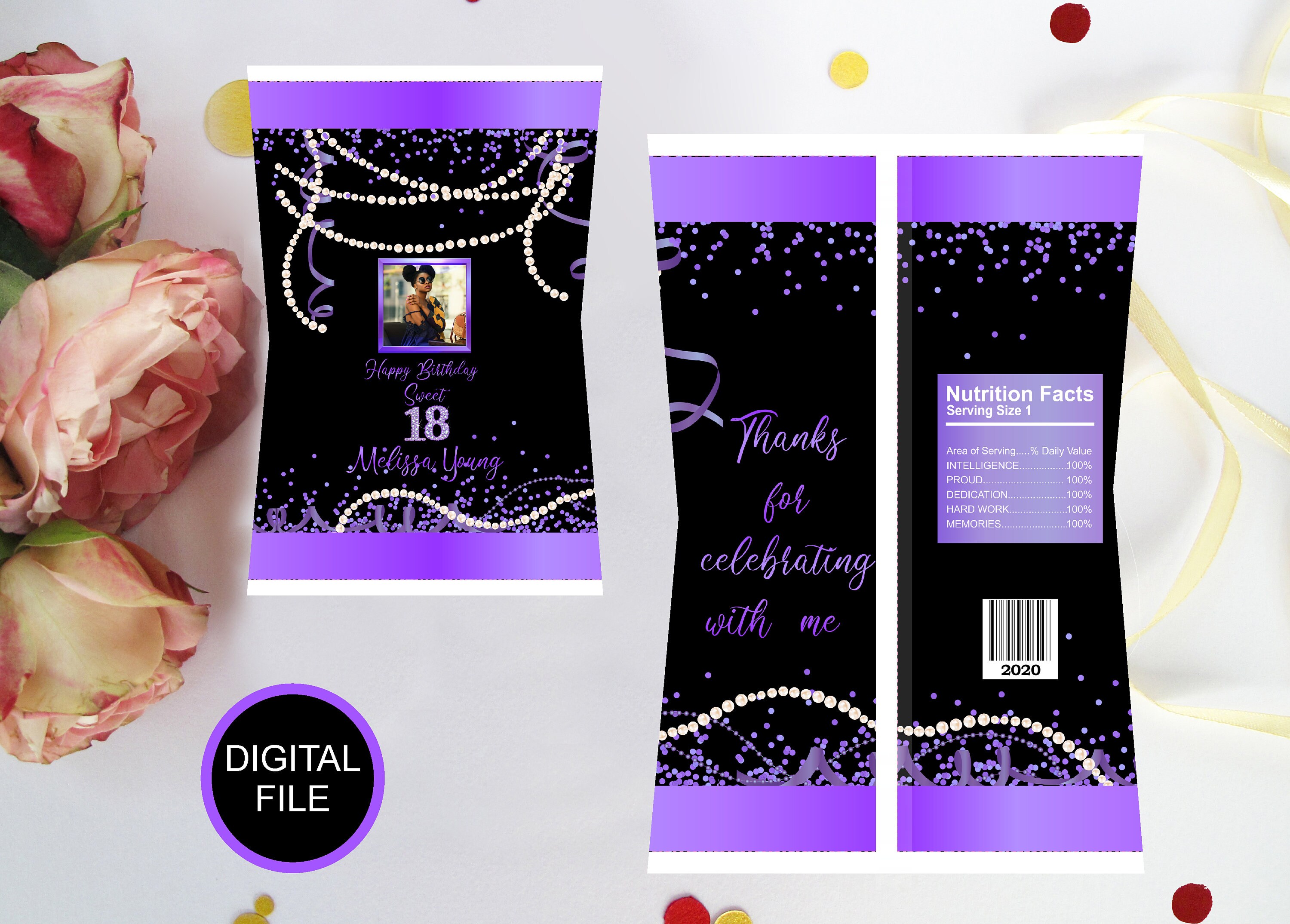 Metallic Purple Black Potatoes Chip Bags Sweet 16 Prom Chip Etsy