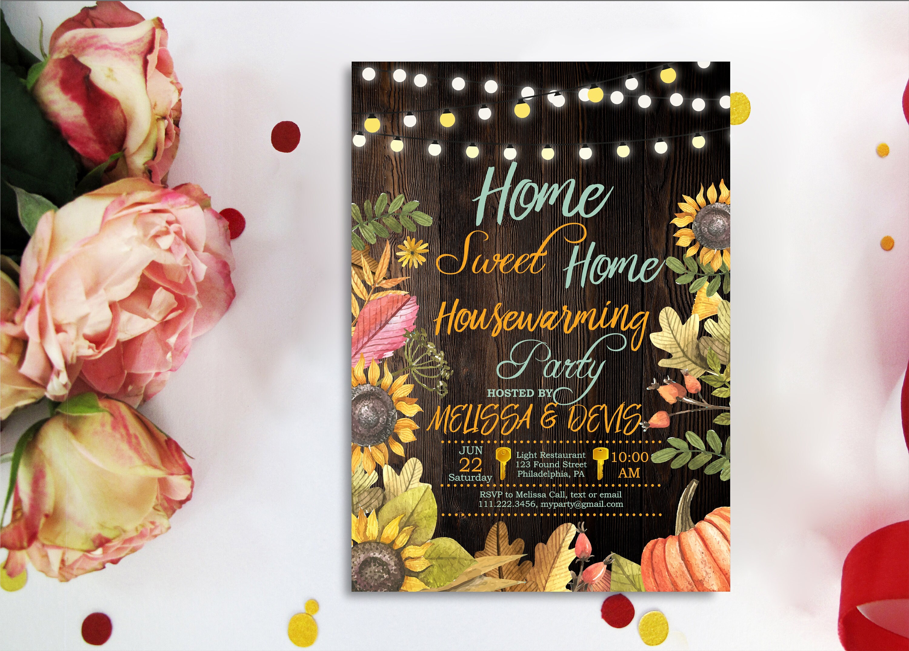 Fall Housewarming Invitations House Blessing Invitation Etsy