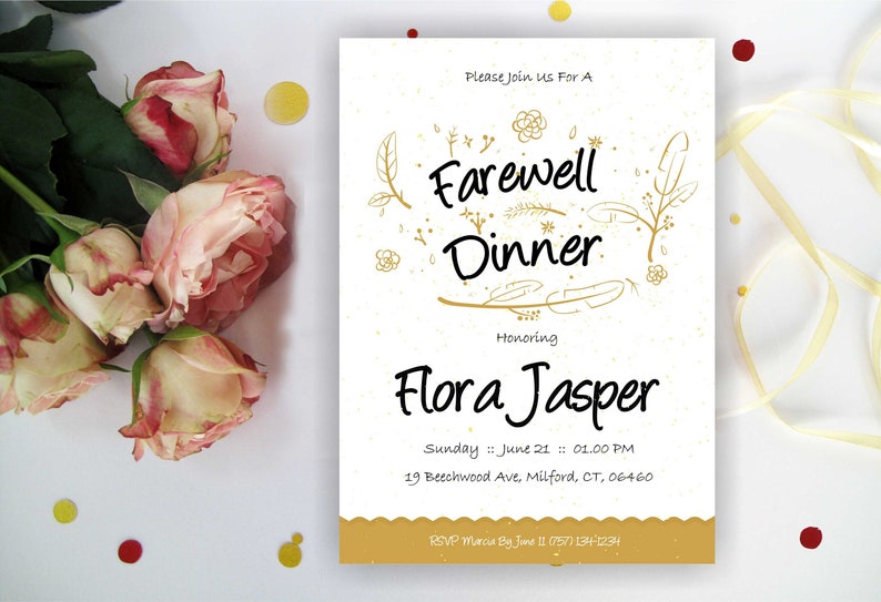 Farewell Dinner Invitation Farewell Party Invitation Etsy