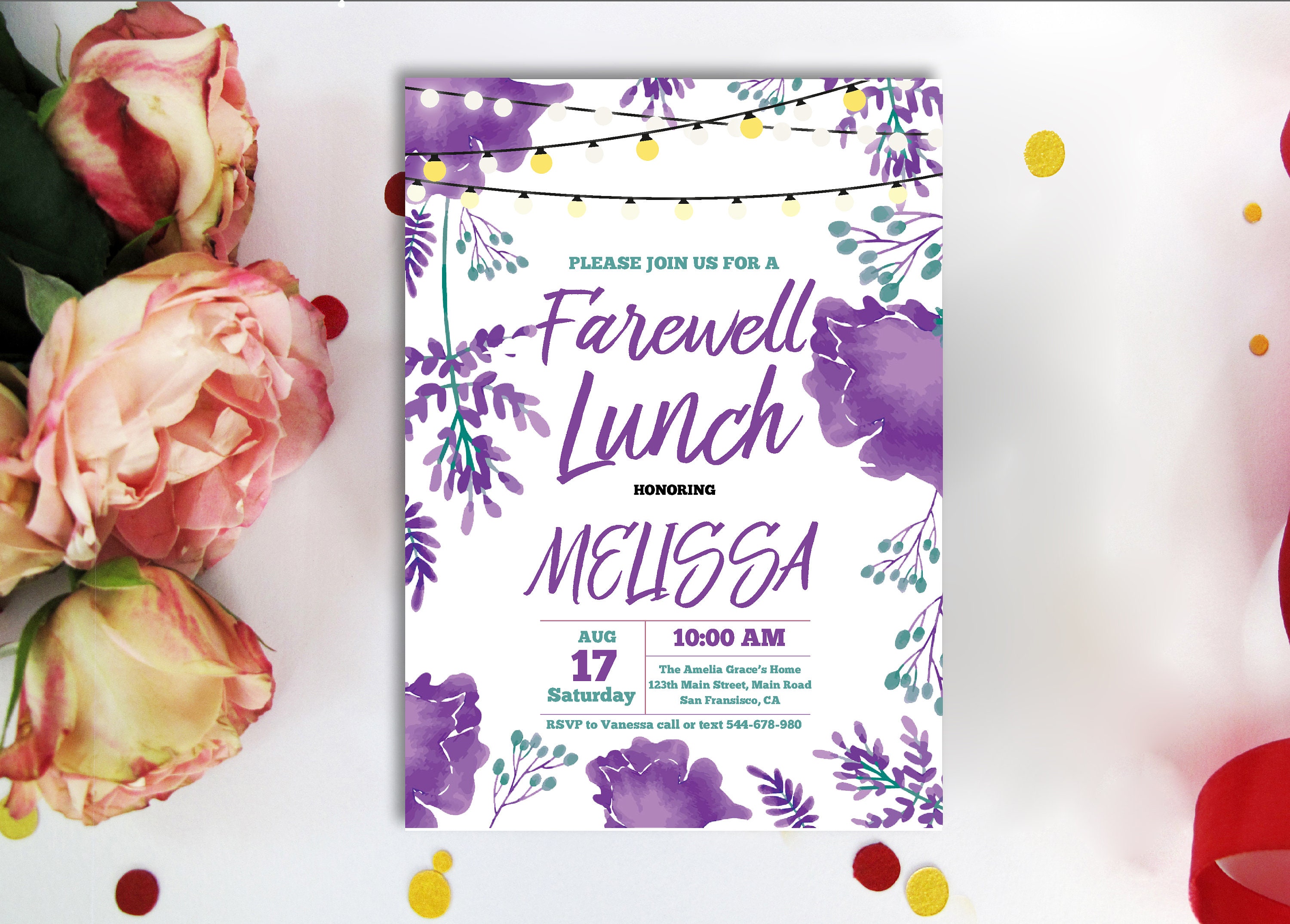 Farewell Lunch Invite. Good Bye Lunch Invite Women's Etsy