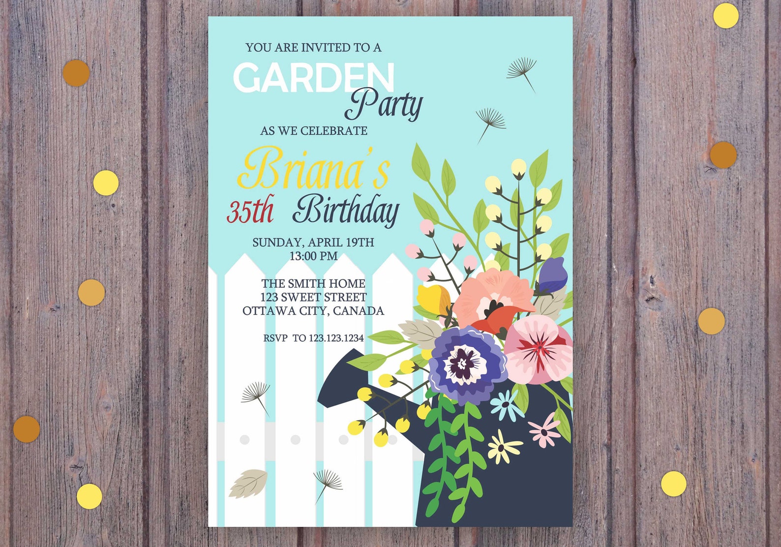 Garden Party Invitation. Botanical Invitation Rustic Garden Etsy