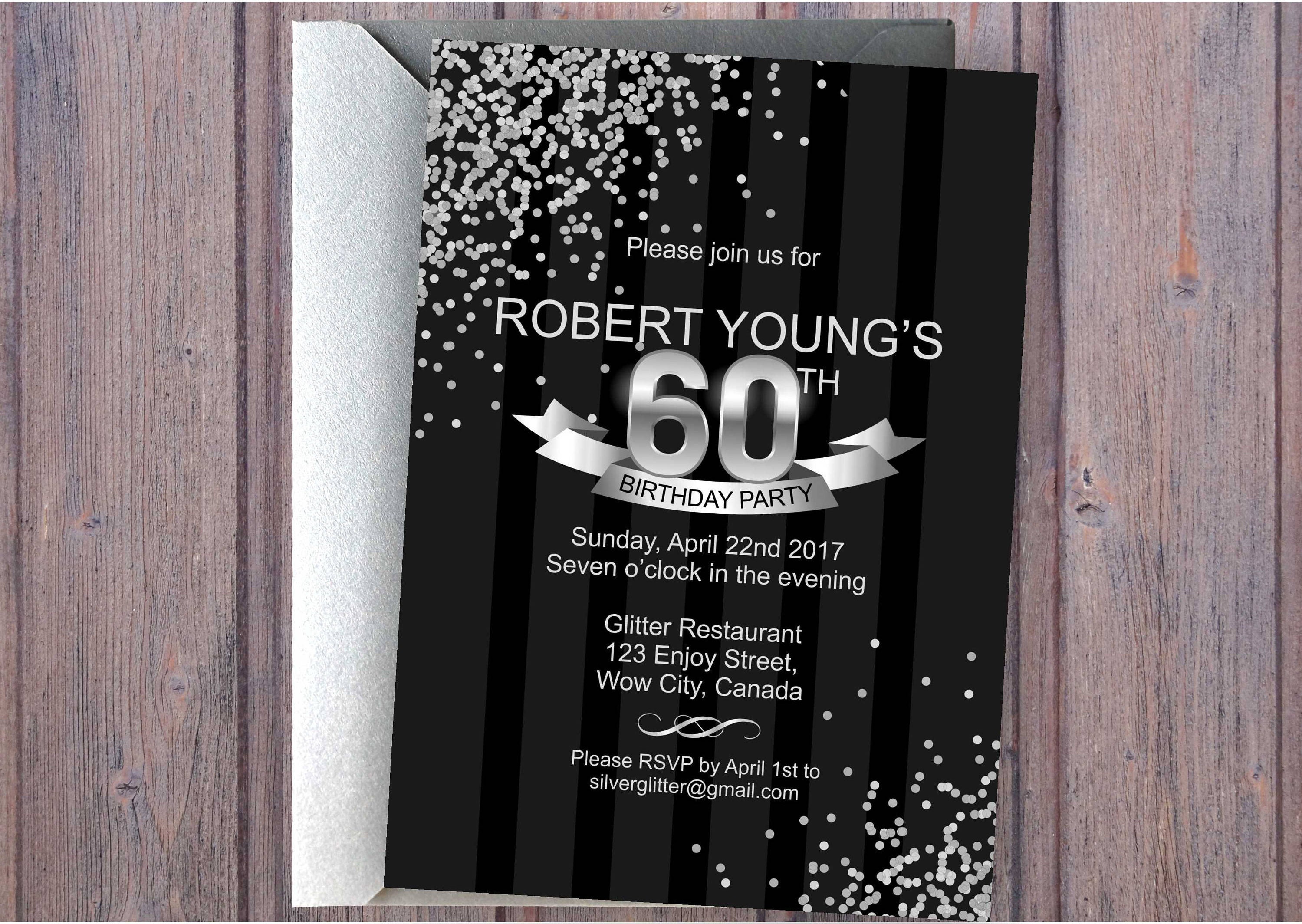 Confetti Surprise 60th Birthday Invitation 60th Birthday Party - Etsy