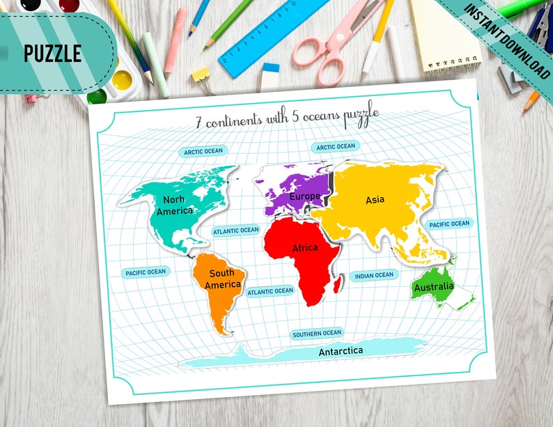 world map interactive puzzle printable world map puzzle 7 etsy