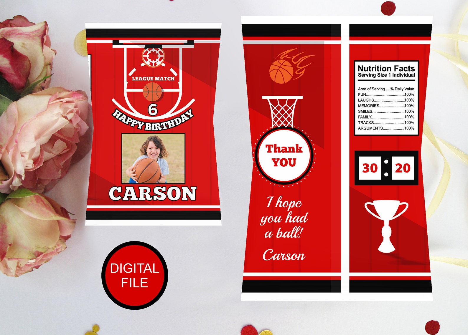 Basketball Chip Bags Kids Party Potatoes Chip Bag Birthday Etsy