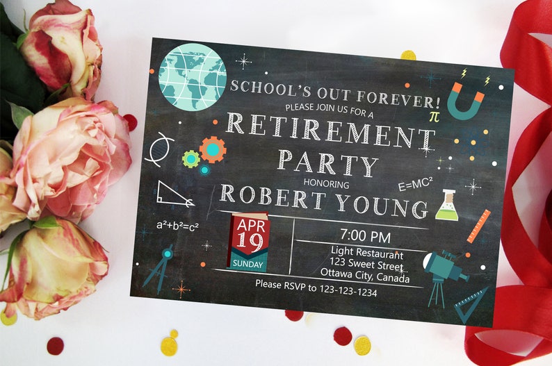 Science Teacher Retirement Invitation. Retirement Party Etsy