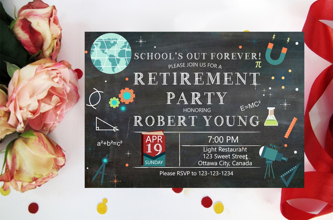 Science Teacher Retirement Invitation. Retirement Party Etsy