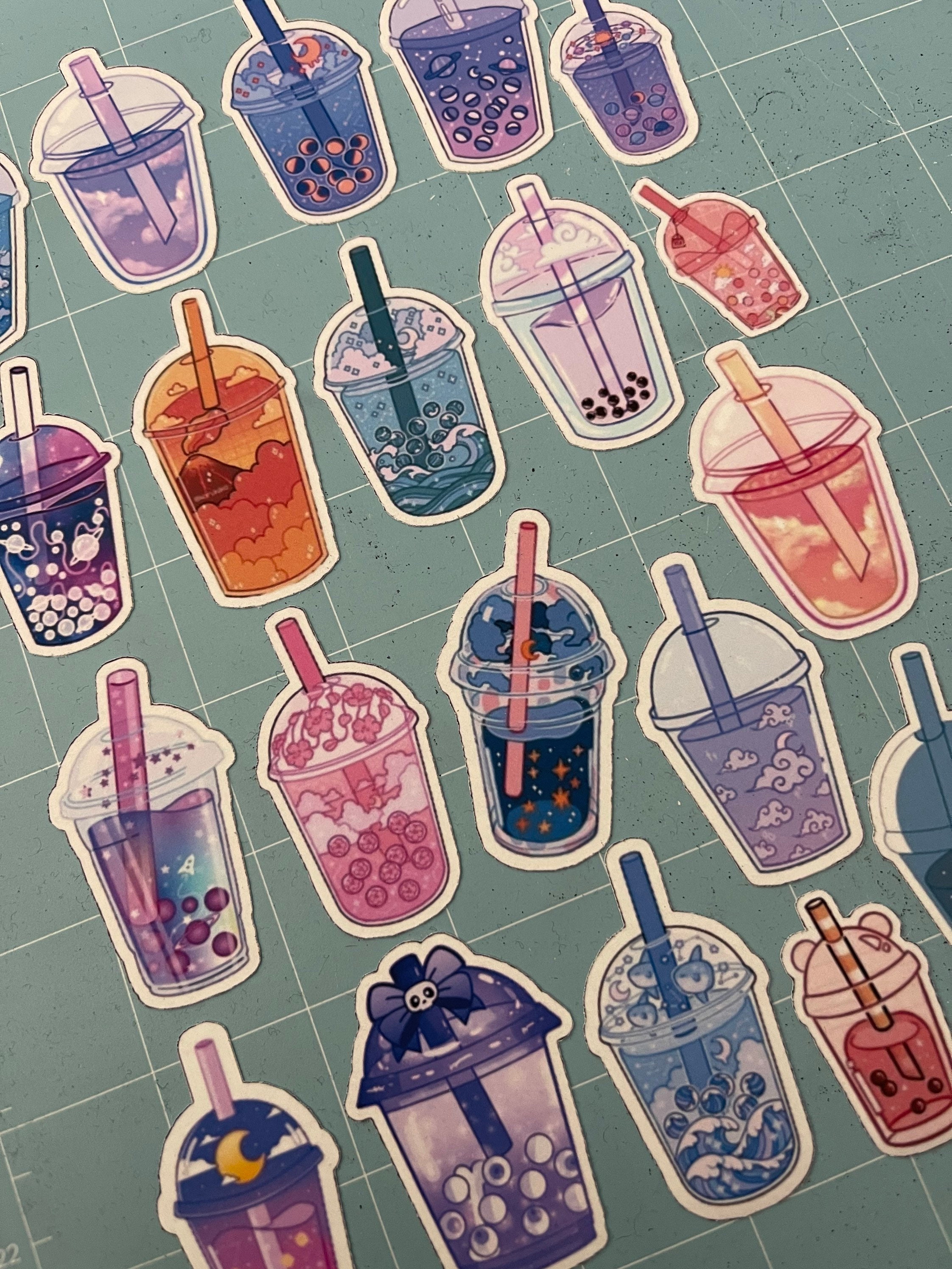 Cute Bubble Tea Stickers Roll Kawaii Drink Stickers For - Temu