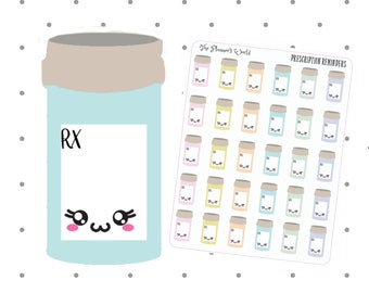 Kawaii Prescription planner stickers