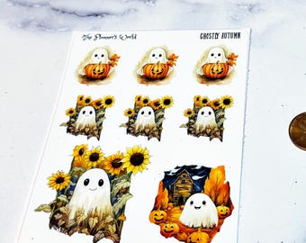Ghost Stickers - Halloween Stickers - Ghost Planner Stickers - Ghostly Autumn
