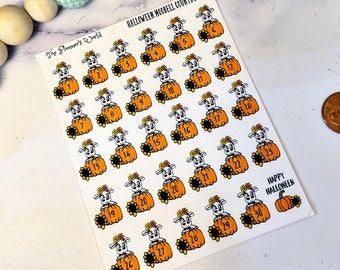 Halloween Countdown planner stickers - Moobells