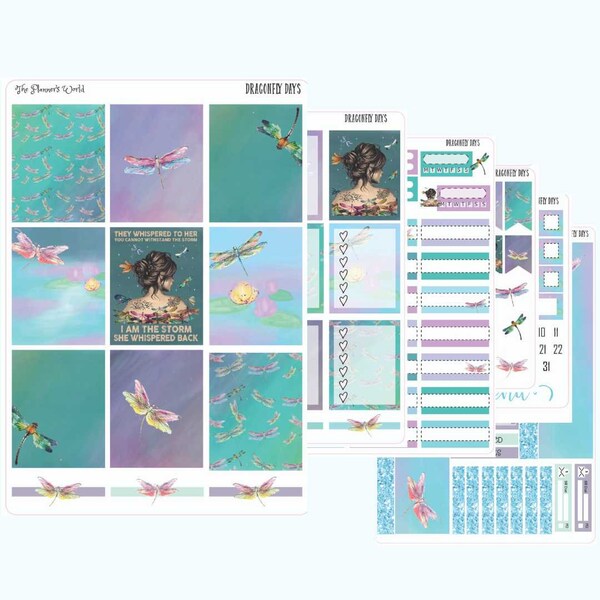 KIT-242 WEEKLY || Dragonfly Days - WEEKLY Planner Sticker Kit