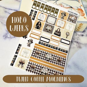 Tweed Coffee Mornings Hobonichi Weeks Weekly Sticker Kit - KIT-249 WEEKS