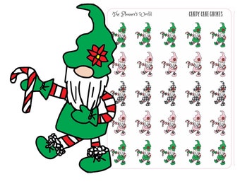 Gnome Stickers - Candy Cane Gnomes