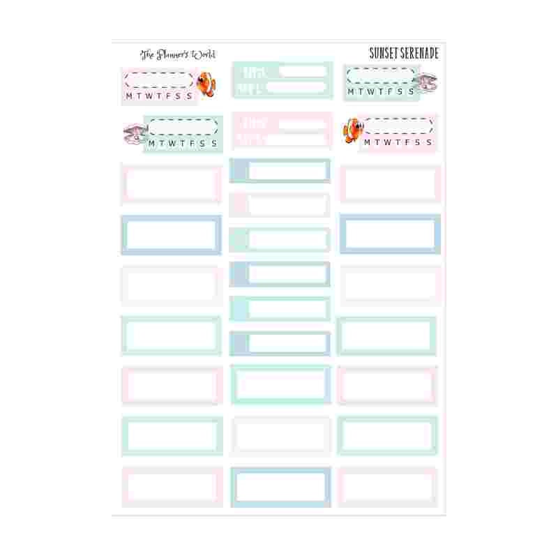 Weekly Vertical Planner Sticker Kit Mermaid KIT-202 Sunset Serenade - Etsy