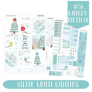 KIT-702 WEEKLY || Silver White Winters - WEEKLY Planner Sticker Kit