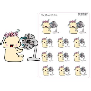 Too Hot planner stickers - Sprig with Fan Stickers