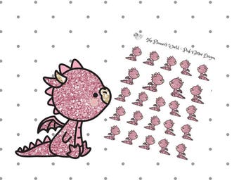 Dragon Stickers for Planner - Pink dragons