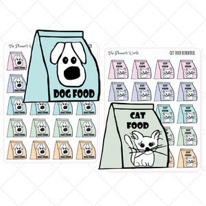 Dog & Cat Pet food reminder stickers