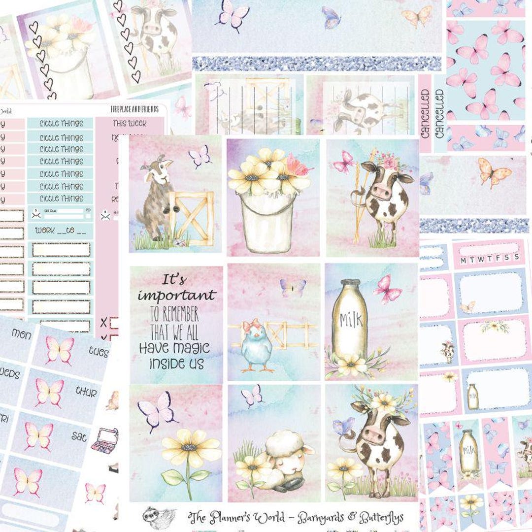 WEEKLY Vertical Planner Sticker Kit - for Erin Condren - Barnyards and ...