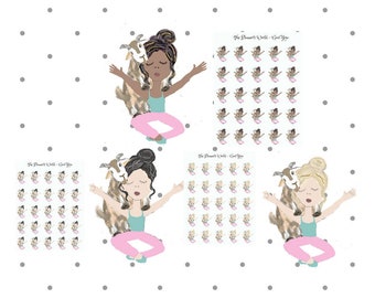 Exercise Planner Stickers - Goat Yoga - Sticker for Fitness Journal