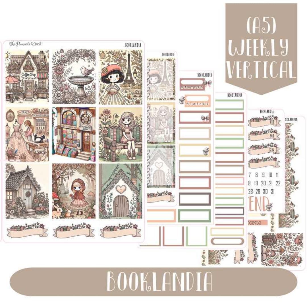 Book Lover Vertical Weekly Planner Sticker Kit - Booklandia - KIT-250 ...