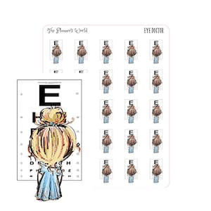 Eye Doctor Appointment planner stickers - Wellness Journal Stickers