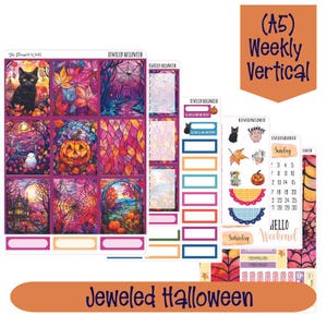 WEEKLY Planner Sticker Kit - Jeweled Halloween - KIT-509 WEEKLY