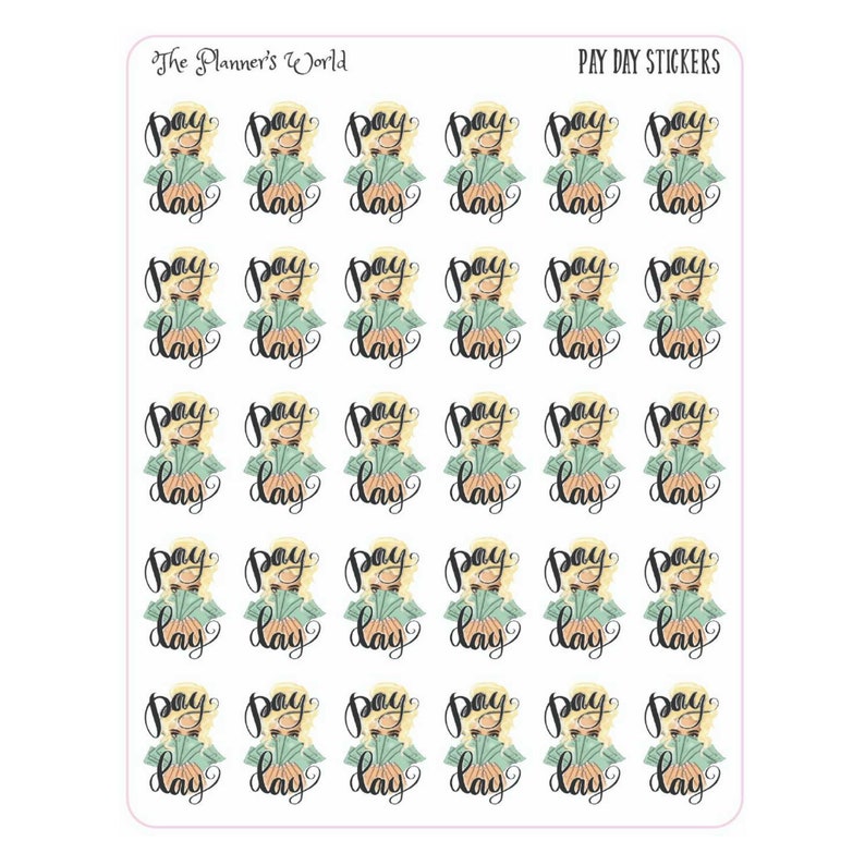 Payday Stickers Finance Planner Stickers Adulting Stickers image 4