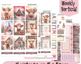 KIT-046 WEEKLY || Christmas on the Farm - Vertical WEEKLY Planner Sticker Kit