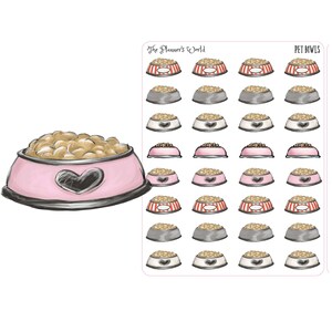 Pet Food Bowl reminder planner stickers