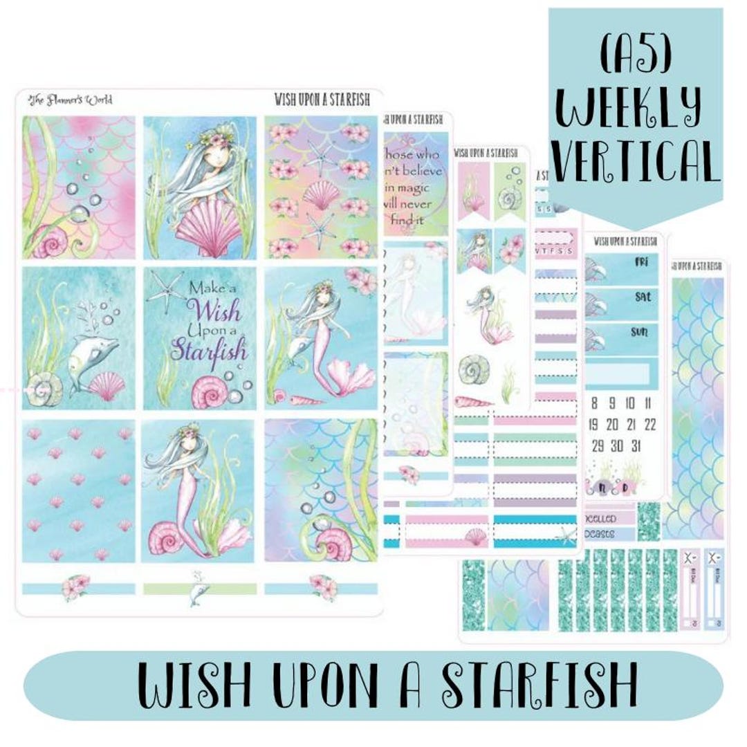 KIT-200 WEEKLY || Wish Upon a Starfish - WEEKLY Planner Sticker Kit - Etsy