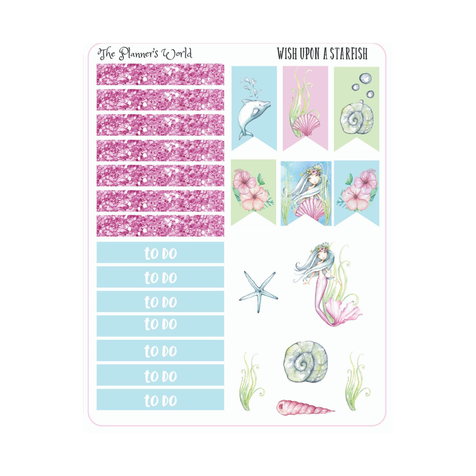 KIT-200 WEEKLY || Wish Upon a Starfish - WEEKLY Planner Sticker Kit - Etsy