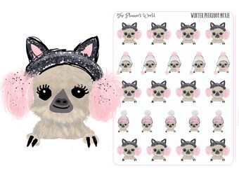 KIT-230 DECO || Sparkly Weeks - Peekaboo Moxie the Sloth Planner Stickers