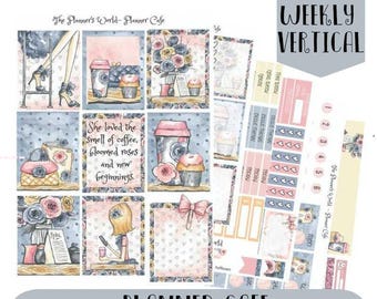 WEEKLY Vertical Planner Sticker Kit - Fits Erin Condren - Planner Cafe Kit-232