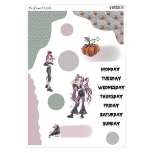 Weekly Journaling Planner Sticker Kit – Whimsigoth Aesthetic Gothic Vertical Weekly Stickers for Planners & Journals || KIT-505 Whimsigoth